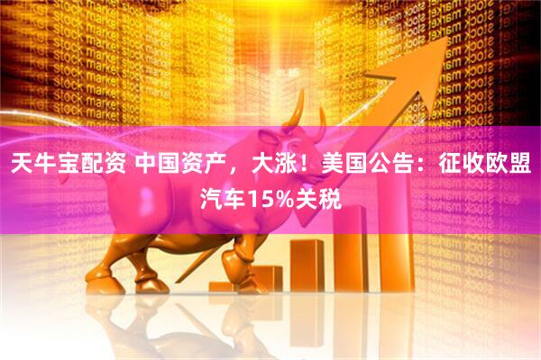 天牛宝配资 中国资产，大涨！美国公告：征收欧盟汽车15%关税