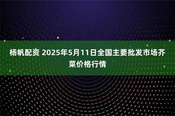 杨帆配资 2025年5月11日全国主要批发市场芥菜价格行情