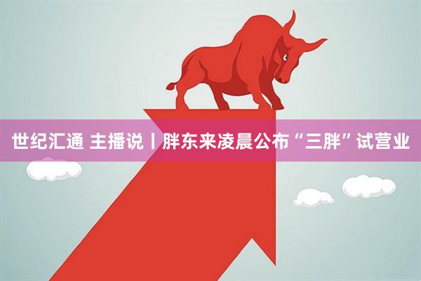 世纪汇通 主播说丨胖东来凌晨公布“三胖”试营业